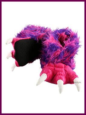 Furry Animal Paw Slippers Cozy Nonslip Washable